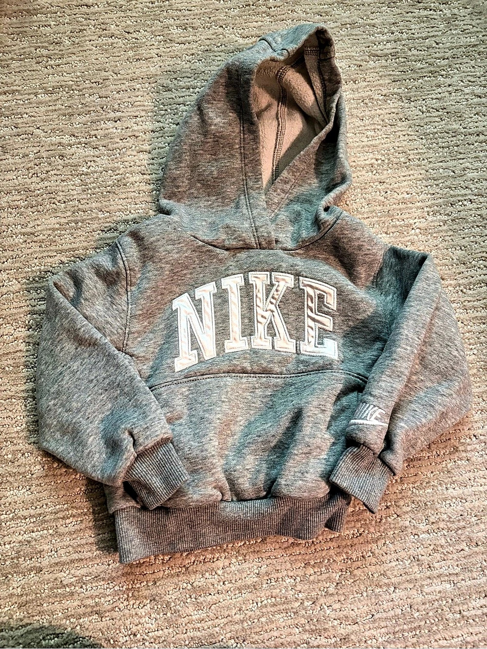 Nike Toddler Fleece Arch Logo Hoodie Gray Boys 2T